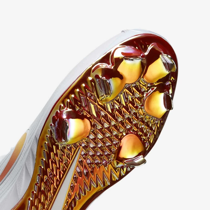 Nike Lunar Hyperdiamond Beyzbol Ayakkabısı Kadın Beyaz Turuncu Metal Gümüş Turuncu | TR4257823