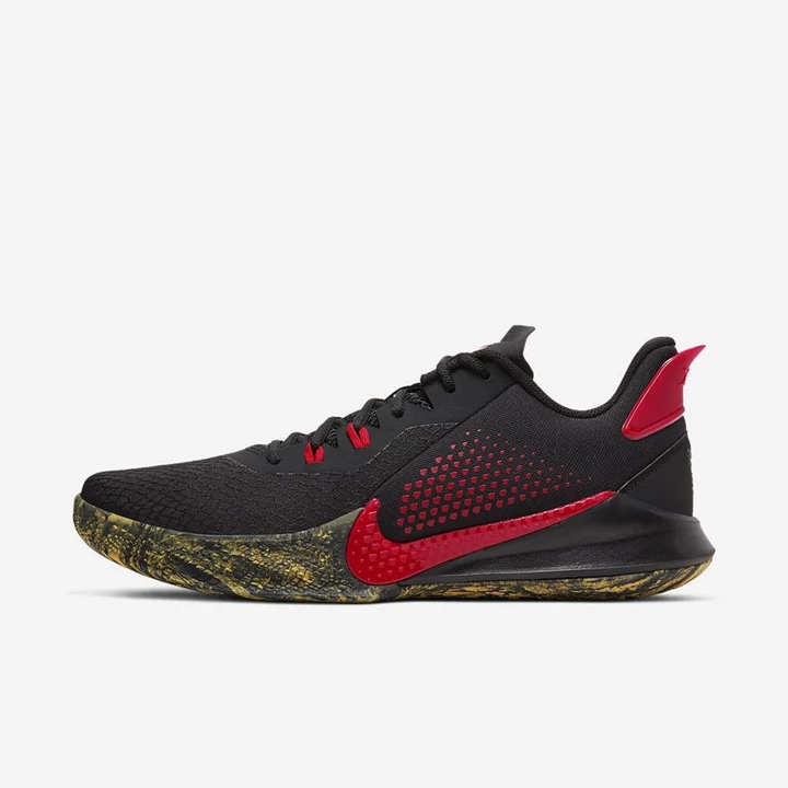 Nike Mamba Fury Basketbol Ayakkabısı Erkek Siyah Altın Kırmızı | TR4258498