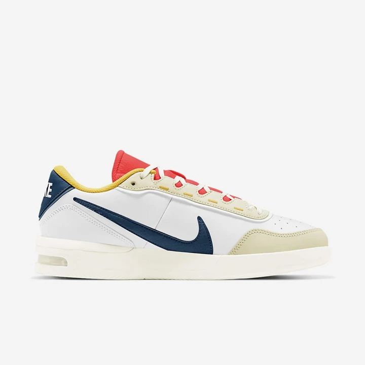 Nike NikeCourt Air Max Tenis Ayakkabısı Erkek Beyaz Kırmızı Altın Mavi | TR4256448