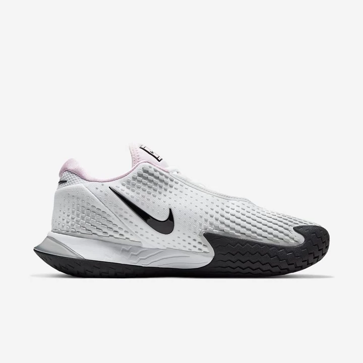 Nike NikeCourt Air Zoom Tenis Ayakkabısı Kadın Beyaz Pembe Platini Siyah | TR4256424