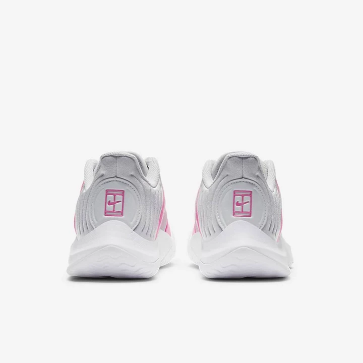 Nike NikeCourt Air Zoom Tenis Ayakkabısı Kadın Gri Pembe Beyaz | TR4256826