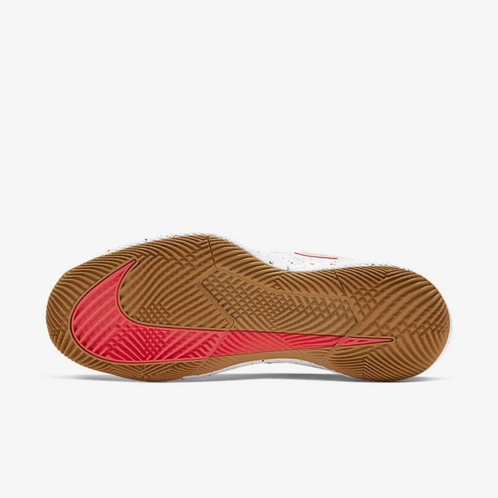 Nike NikeCourt Air Zoom Tenis Ayakkabısı Erkek Beyaz Açık Turkuaz Kırmızı | TR4257318