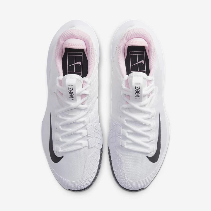 Nike NikeCourt Air Zoom Tenis Ayakkabısı Kadın Beyaz Pembe Siyah | TR4257520
