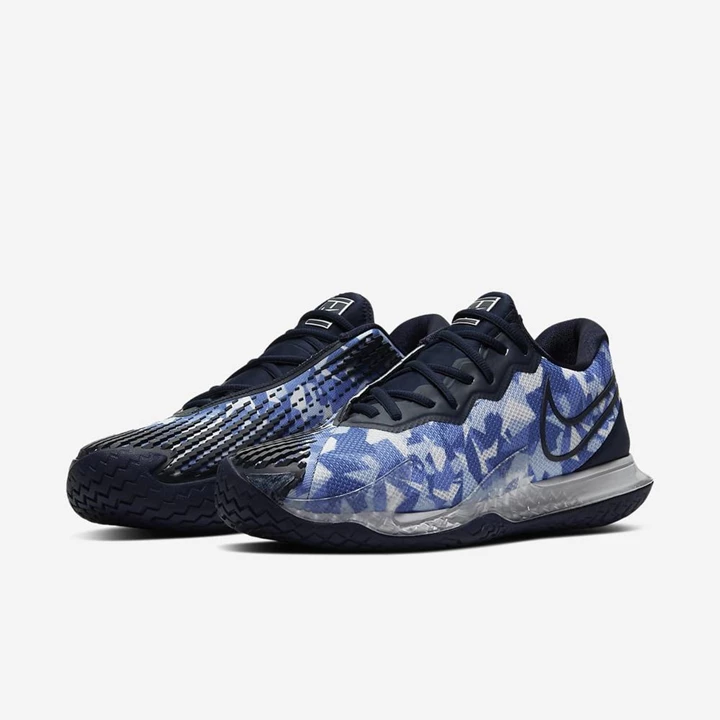Nike NikeCourt Air Zoom Tenis Ayakkabısı Erkek Kraliyet Mavisi Beyaz Indigo Obsidian | TR4257729
