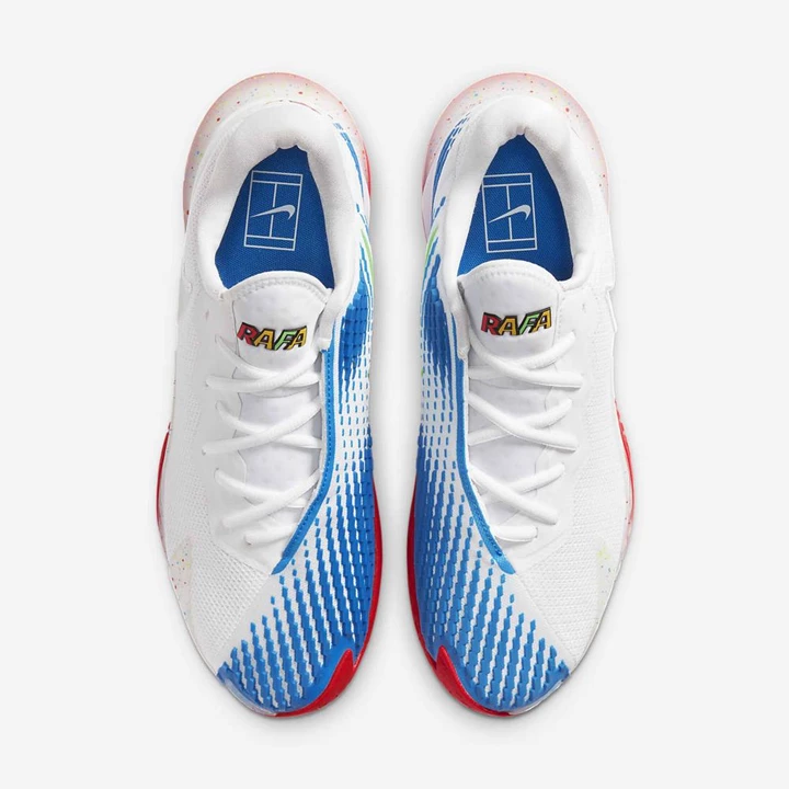 Nike NikeCourt Air Zoom Tenis Ayakkabısı Erkek Beyaz Yeşil Kırmızı Mavi | TR4257850