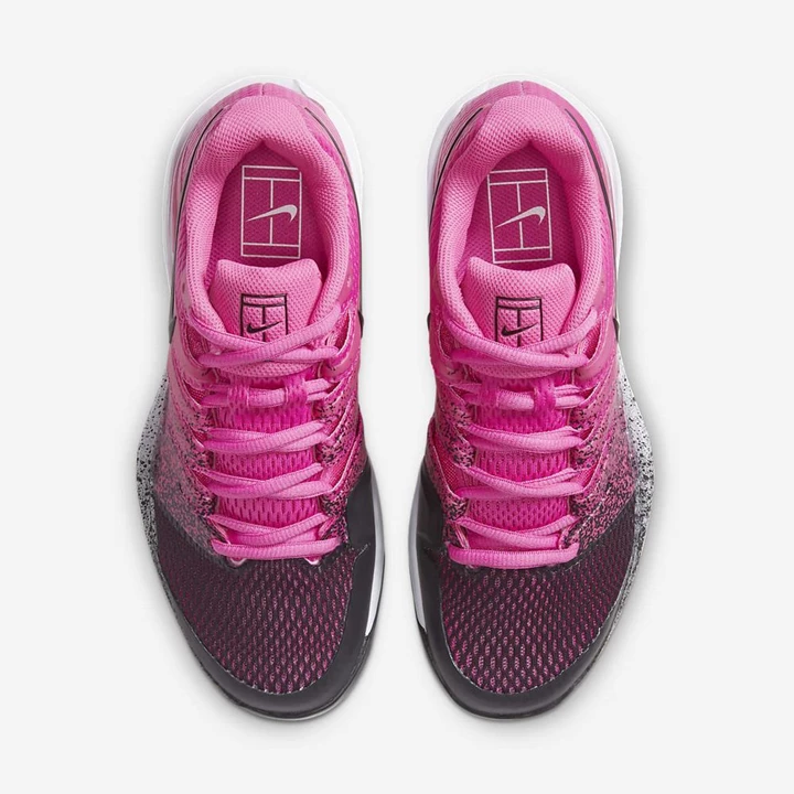 Nike NikeCourt Air Zoom Tenis Ayakkabısı Kadın Küpe Çiçeği Beyaz Siyah | TR4258027