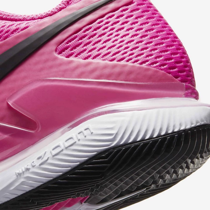 Nike NikeCourt Air Zoom Tenis Ayakkabısı Kadın Küpe Çiçeği Beyaz Siyah | TR4258027