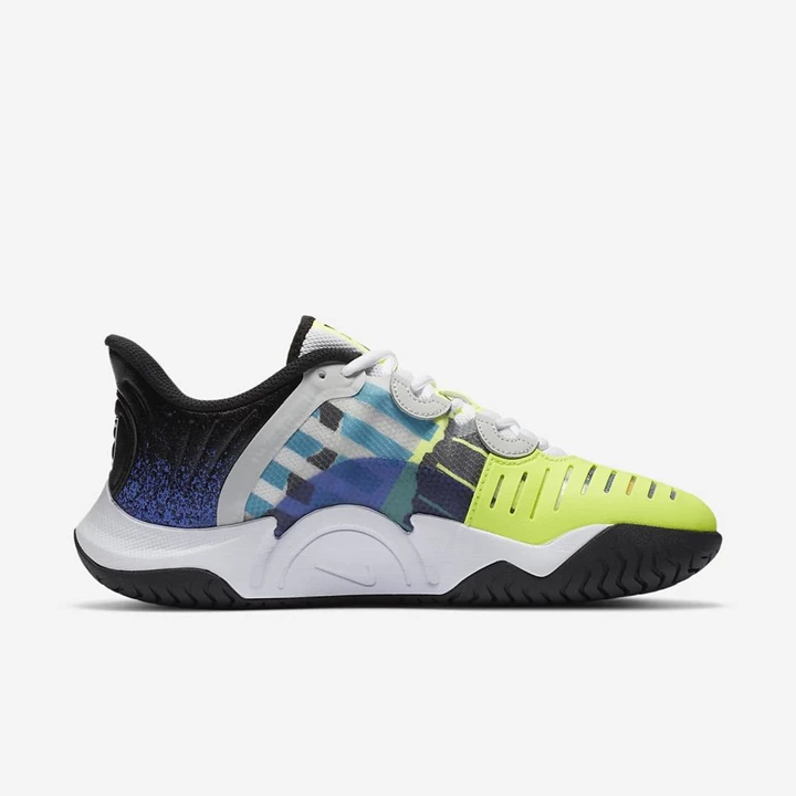 Nike NikeCourt Air Zoom Tenis Ayakkabısı Kadın Beyaz Mavi Açık Yeşil Küpe Çiçeği | TR4258230