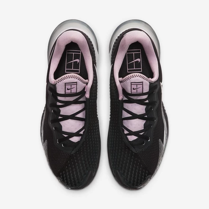 Nike NikeCourt Air Zoom Tenis Ayakkabısı Kadın Siyah Pembe Koyu Gri Beyaz | TR4258233
