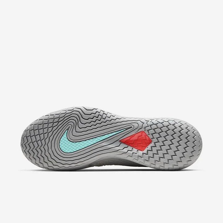 Nike NikeCourt Air Zoom Tenis Ayakkabısı Erkek Metal Gümüş Açık Turkuaz Kırmızı Metal Gümüş | TR4258466