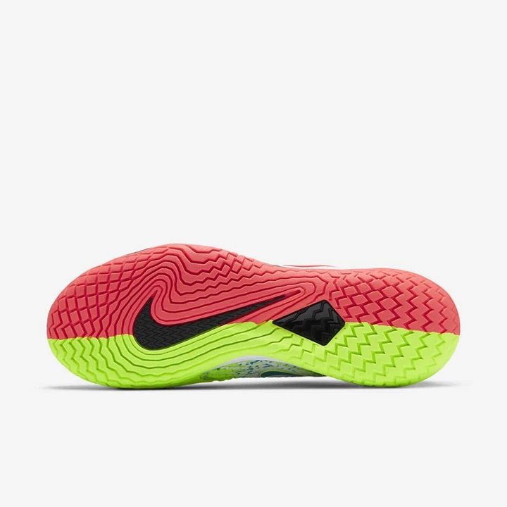 Nike NikeCourt Air Zoom Tenis Ayakkabısı Erkek Beyaz Açık Yeşil Turkuaz Kırmızı | TR4258760