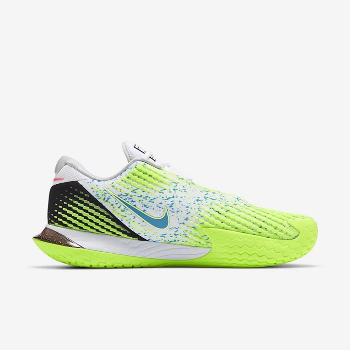 Nike NikeCourt Air Zoom Tenis Ayakkabısı Erkek Beyaz Açık Yeşil Turkuaz Kırmızı | TR4258760