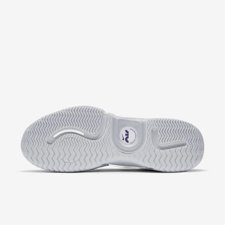 Nike NikeCourt Air Zoom Tenis Ayakkabısı Erkek Beyaz Gri Mor | TR4258806