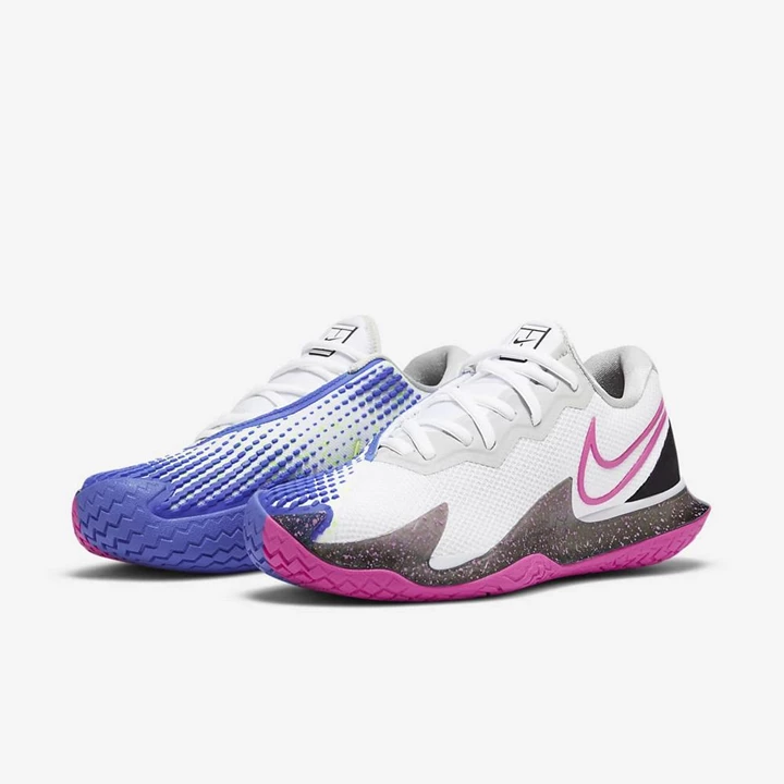 Nike NikeCourt Air Zoom Tenis Ayakkabısı Kadın Beyaz Mavi Açık Yeşil Küpe Çiçeği | TR4259180
