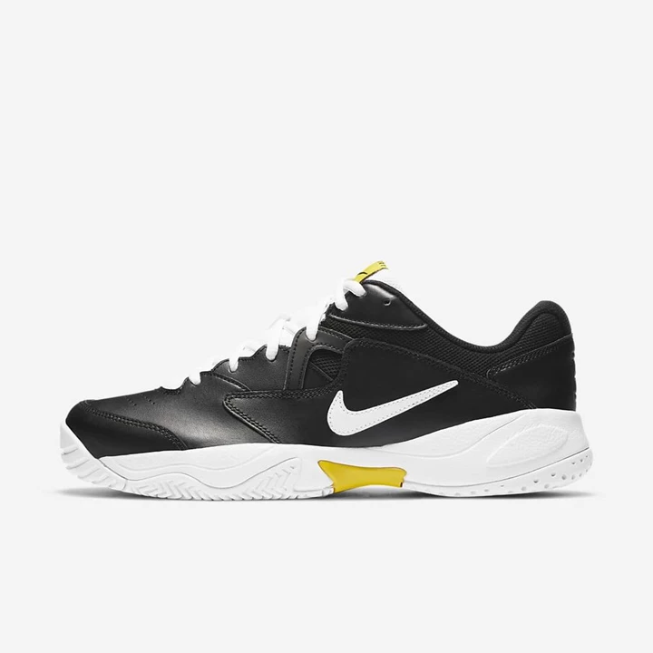 Nike NikeCourt Lite 2 Tenis Ayakkabısı Erkek Siyah Sarı Beyaz | TR4258505