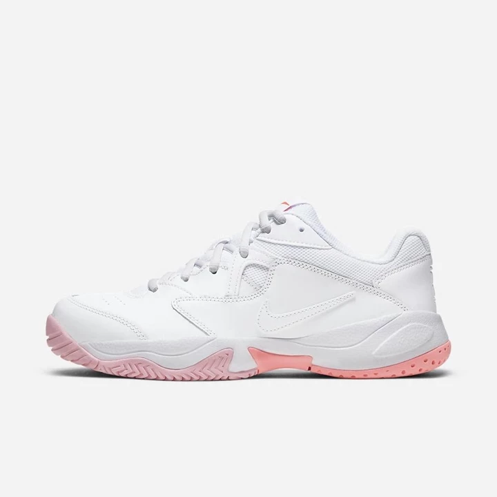 Nike NikeCourt Lite 2 Tenis Ayakkabısı Kadın Beyaz Kırmızı Beyaz | TR4258599