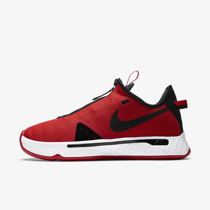 Nike PG 4 Basketbol Ayakkabısı Kadın Kırmızı Siyah Beyaz | TR4259129