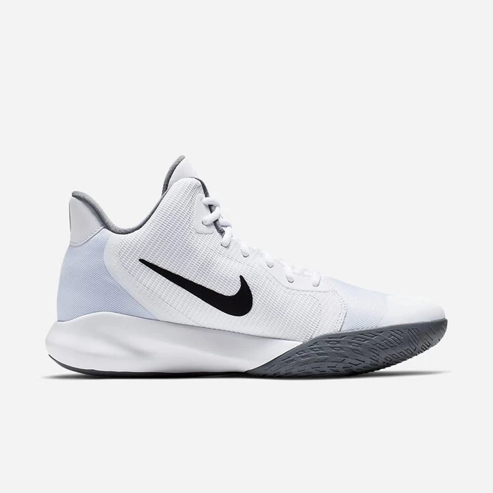 Nike Precision III Basketbol Ayakkabısı Erkek Beyaz Siyah | TR4256625