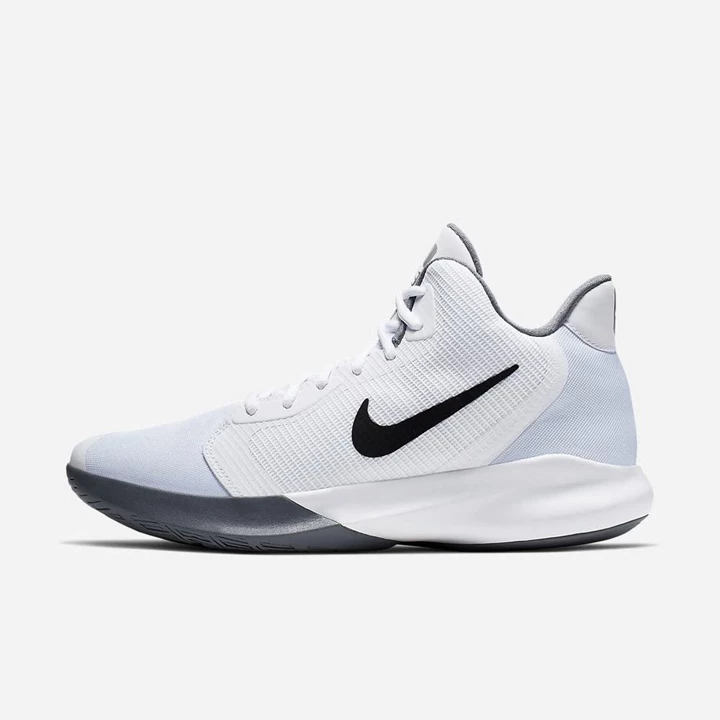Nike Precision III Basketbol Ayakkabısı Erkek Beyaz Siyah | TR4256625