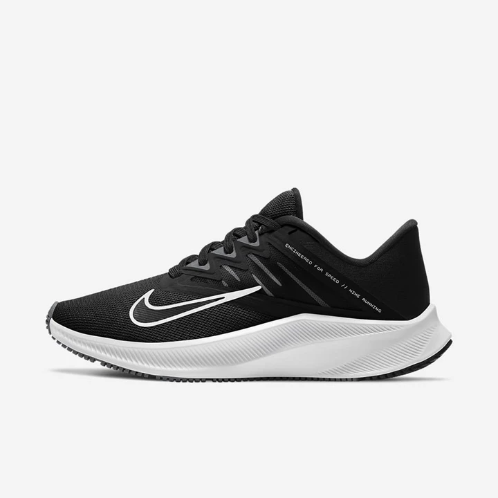 Nike Quest 3 Koşu Ayakkabısı Kadın Siyah Gri Beyaz | TR4257387