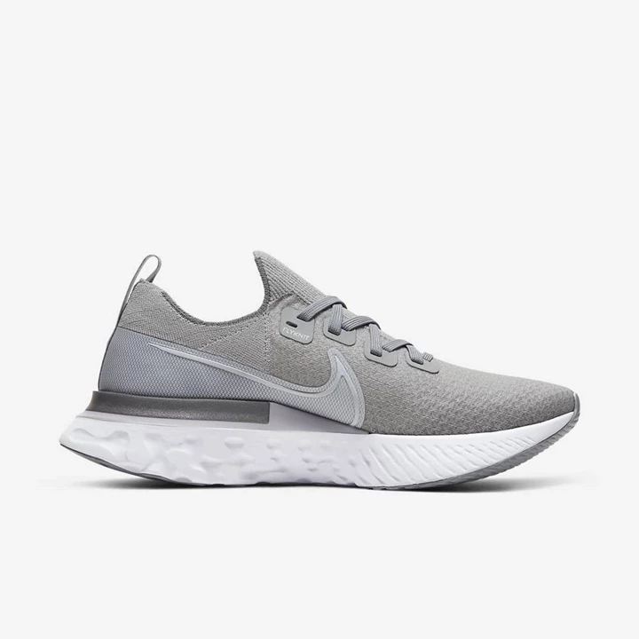 Nike React Infinity Run Flyknit Koşu Ayakkabısı Erkek Gri Gri Metal Gümüş Beyaz | TR4256544