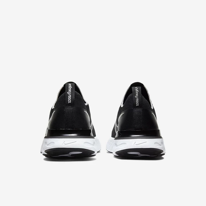 Nike React Infinity Run Flyknit Koşu Ayakkabısı Erkek Siyah Koyu Gri Beyaz | TR4256632