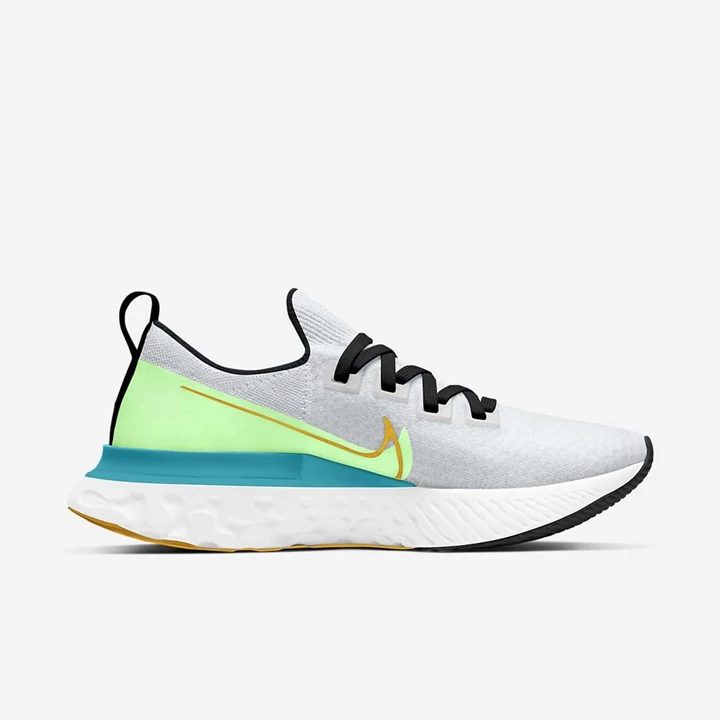 Nike React Infinity Run Flyknit Koşu Ayakkabısı Kadın Platini Yeşil Kırmızı Altın | TR4256678