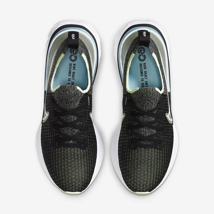 Nike React Infinity Run Flyknit Koşu Ayakkabısı Kadın Siyah Beyaz | TR4256857