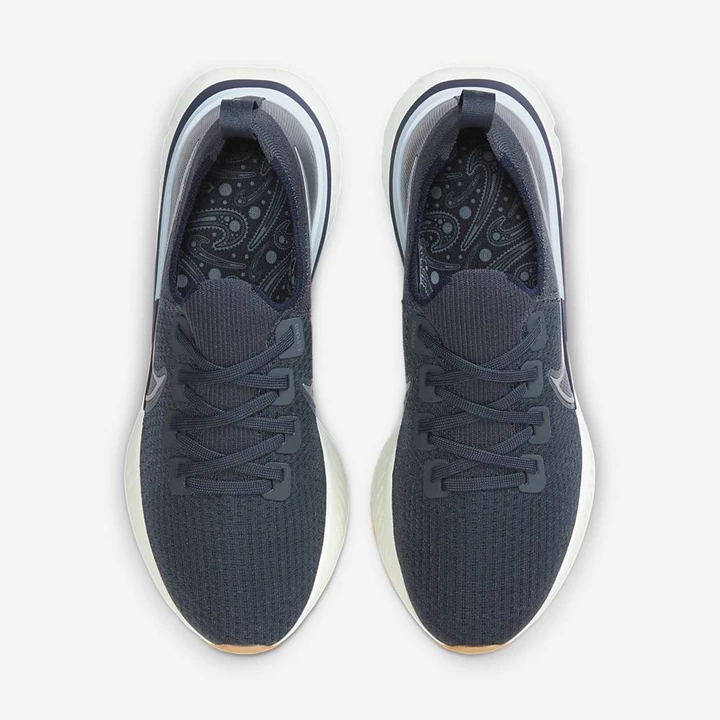 Nike React Infinity Run Flyknit Koşu Ayakkabısı Erkek Mavi Lacivert Mavi Metal Gümüş | TR4257503