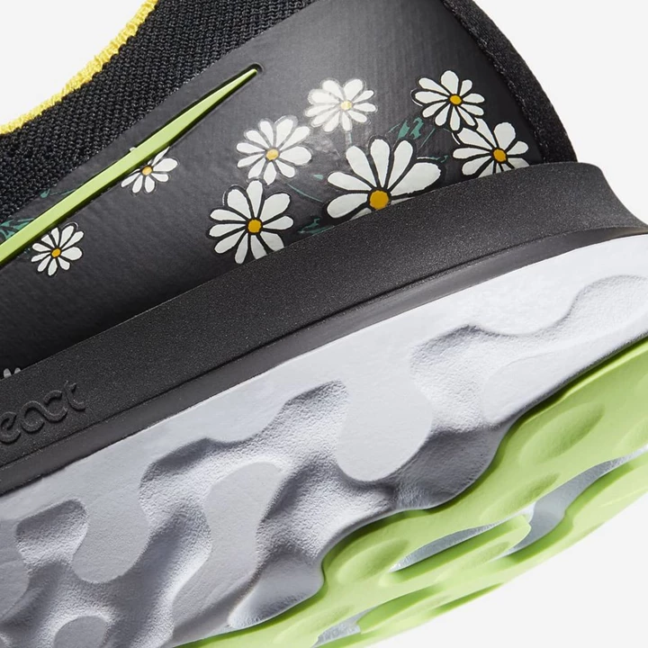 Nike React Infinity Run Flyknit Koşu Ayakkabısı Erkek Siyah Sarı Beyaz Yeşil | TR4259282