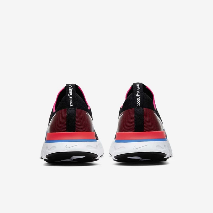 Nike React Infinity Run Flyknit Spor Ayakkabı Erkek Siyah Kırmızı Mavi Beyaz | TR4258998