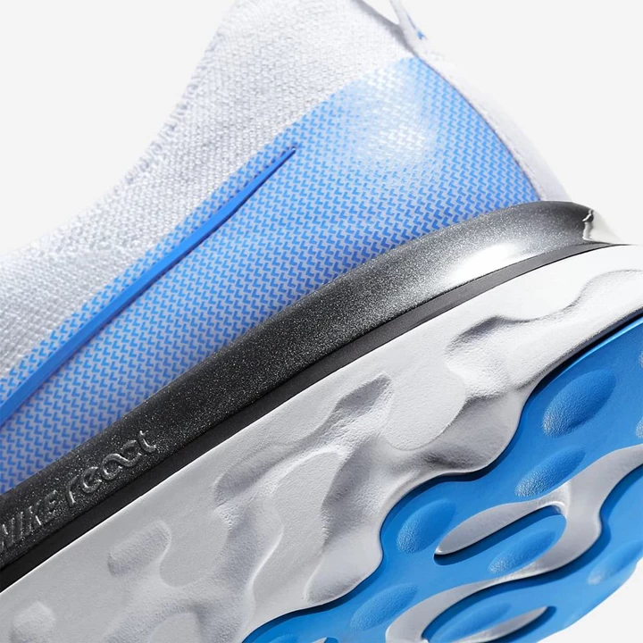 Nike React Infinity Run Flyknit Spor Ayakkabı Erkek Beyaz Beyaz Platini Mavi | TR4259027
