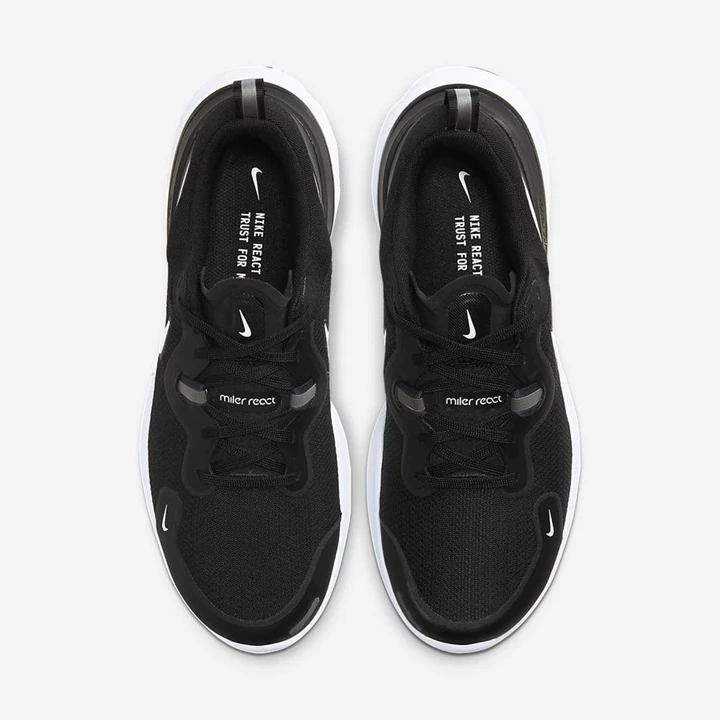 Nike React Miler Koşu Ayakkabısı Erkek Siyah Koyu Gri Koyu Gri Beyaz | TR4258635