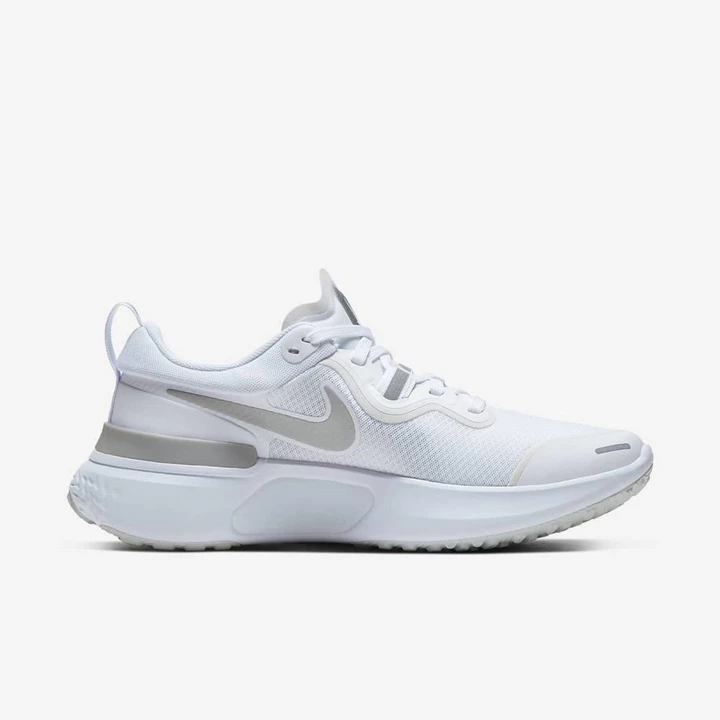 Nike React Miler Koşu Ayakkabısı Kadın Beyaz Platini Metal Gümüş | TR4256760