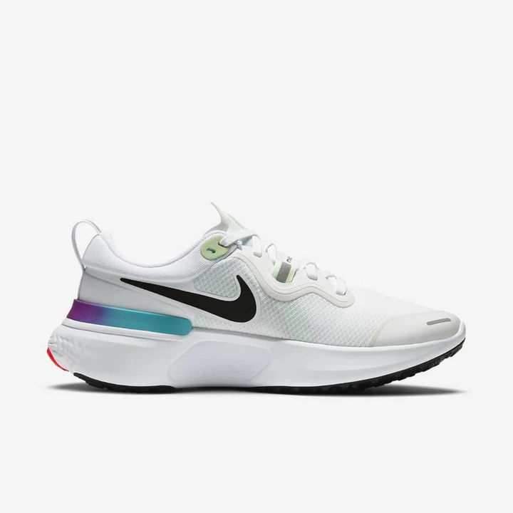 Nike React Miler Koşu Ayakkabısı Kadın Beyaz Yeşil Siyah | TR4258159