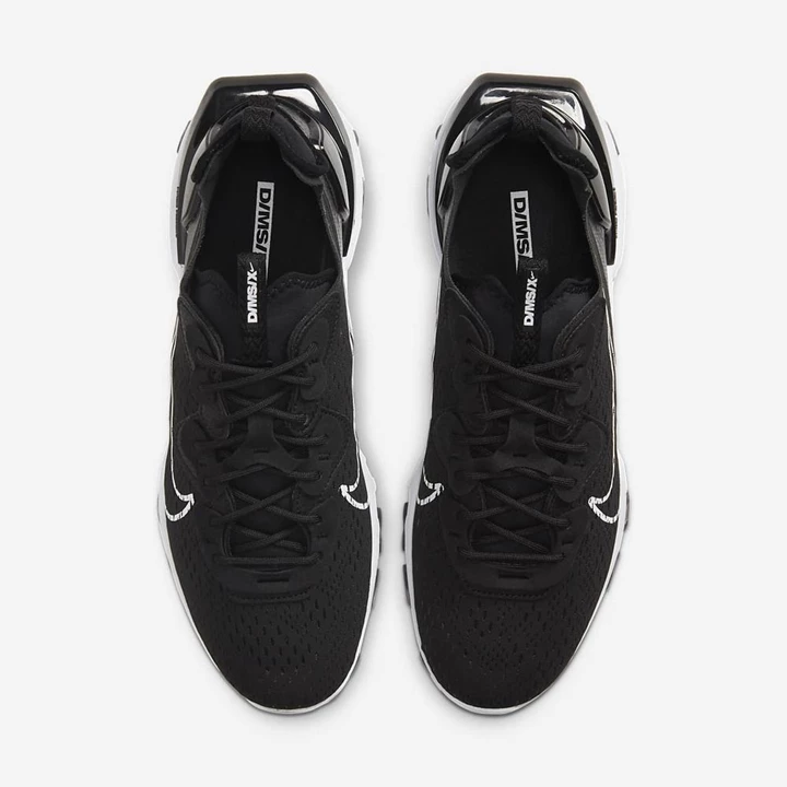 Nike React Vision Spor Ayakkabı Erkek Siyah Siyah Beyaz | TR4257161