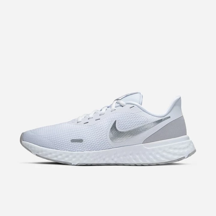 Nike Revolution 5 Koşu Ayakkabısı Kadın Beyaz Platini Gri | TR4256513