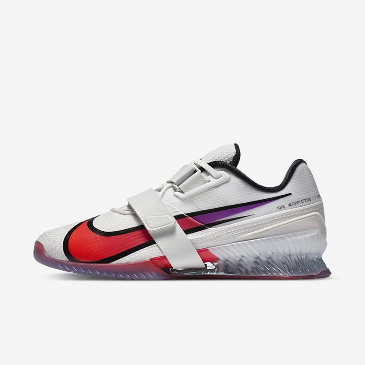 Nike Romaleos 4 Halter Ayakkabısı Erkek Beyaz Kırmızı Mor | TR4256696