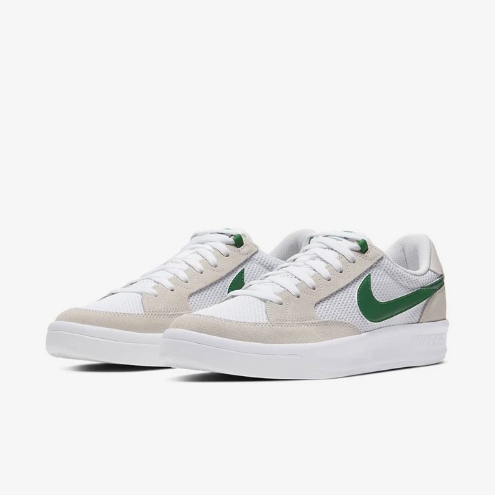 Nike SB Adversary Kaykay Ayakkabısı Erkek Beyaz Beyaz Beyaz Koyu Yeşil | TR4258626