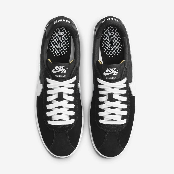 Nike SB Bruin React Kaykay Ayakkabısı Erkek Siyah Siyah Koyu Gri Beyaz | TR4256582