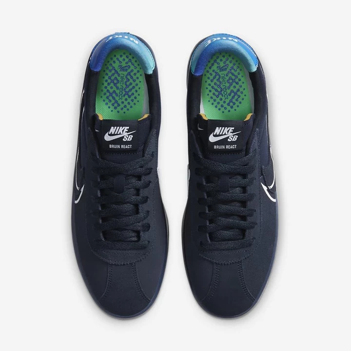 Nike SB Bruin React Kaykay Ayakkabısı Kadın Koyu Obsidian Yeşil Beyaz | TR4258533