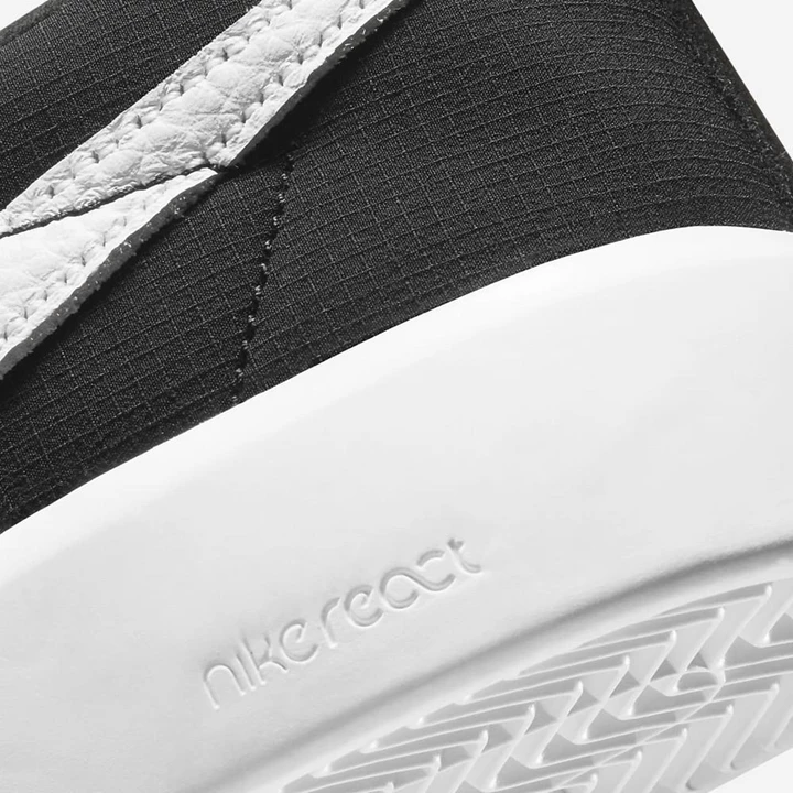 Nike SB Bruin React Kaykay Ayakkabısı Kadın Siyah Siyah Koyu Gri Beyaz | TR4259119