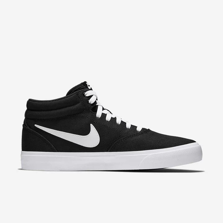 Nike SB Charge Kaykay Ayakkabısı Kadın Siyah Siyah Beyaz Beyaz | TR4256642