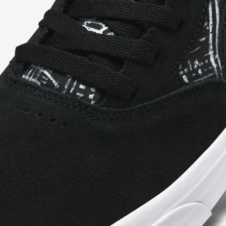 Nike SB Chron Solarsoft Kaykay Ayakkabısı Erkek Siyah Beyaz Siyah | TR4258024