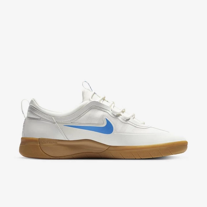 Nike SB Nyjah Free Kaykay Ayakkabısı Erkek Beyaz Açık Kahverengi Açık Mavi | TR4258492