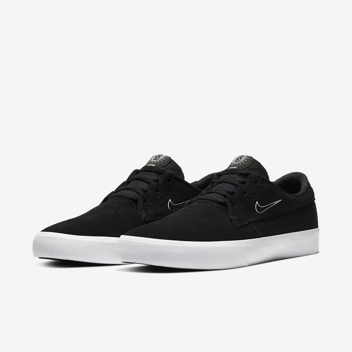 Nike SB Shane Kaykay Ayakkabısı Erkek Siyah Siyah Beyaz | TR4258966