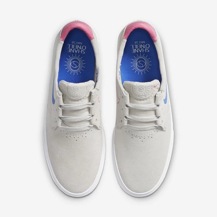 Nike SB Shane Kaykay Ayakkabısı Kadın Beyaz Pembe Pembe Mavi | TR4259118