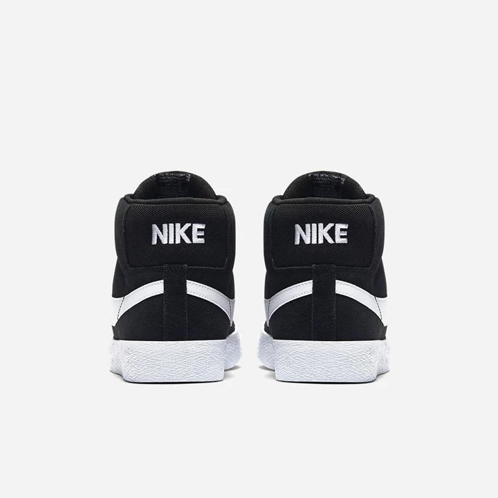 Nike SB Zoom Blazer Mid Cut Kaykay Ayakkabısı Kadın Siyah Beyaz Beyaz Beyaz | TR4256791