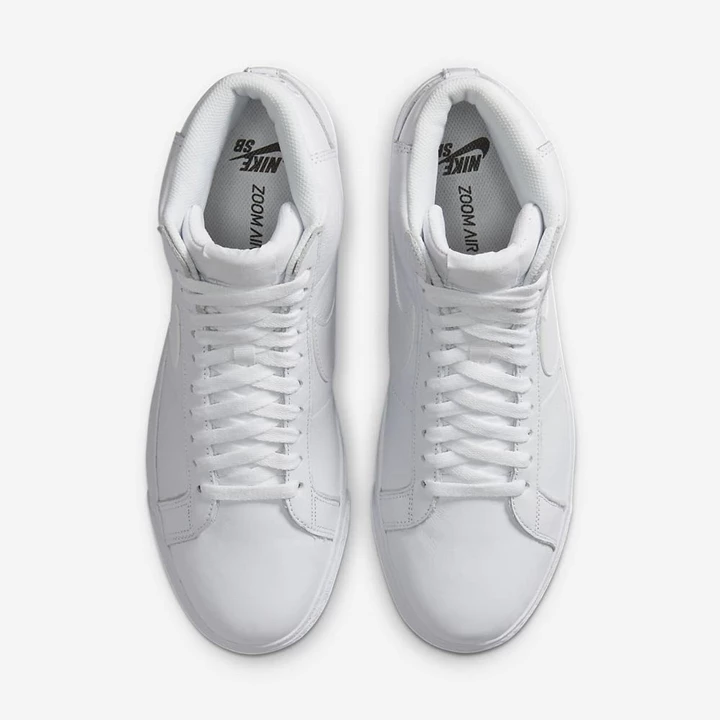 Nike SB Zoom Blazer Mid Cut Kaykay Ayakkabısı Erkek Beyaz Beyaz Beyaz | TR4257118