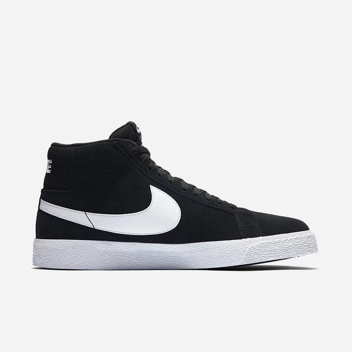 Nike SB Zoom Blazer Mid Cut Kaykay Ayakkabısı Erkek Siyah Beyaz Beyaz Beyaz | TR4258322